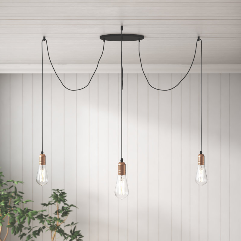 Laurel Foundry Modern Farmhouse Nichol 3 Light Cluster Bulb Pendant